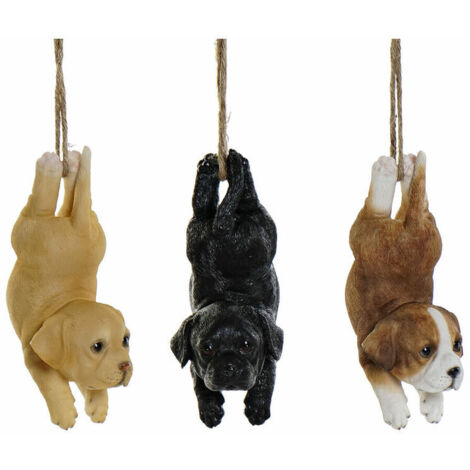 Figura Decorativa DKD Home Decor Resina Perro (9 x 10.5 x 20 cm) (3 pcs)