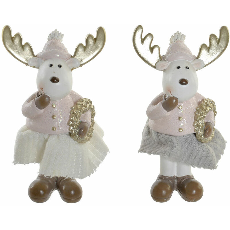 

Figura Decorativa DKD Home Decor Resina Reno (2 pcs) (7.5 x 4 x 14 cm)