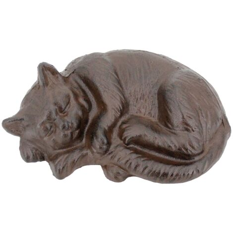 Figura Decorativa Gatto da Giardino, Ornamento Rustico da Parete in Ghisa, Accessorio da Giardinaggio Elegante e Originale