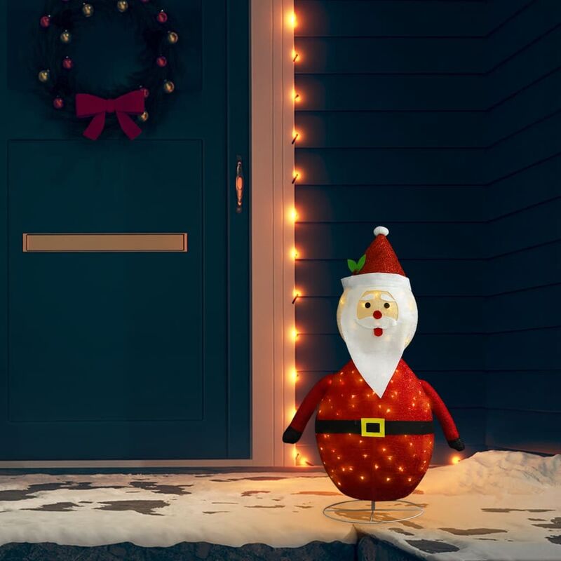 

Figura decorativa navideña de Papá Noel LED tela lujosa 90 cm