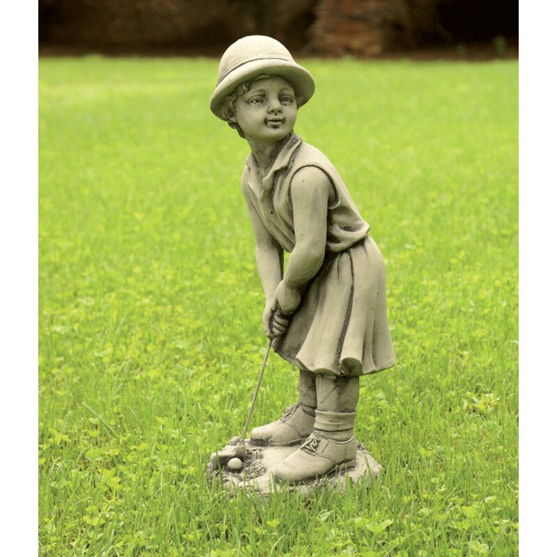 

Figura Niña Golf en Hormigón-piedra para el jardín exterior