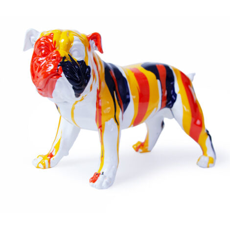 Figura Decorativa Perro Bulldog Kuatéh de Poliresina 40x20x26 cm Multicolor