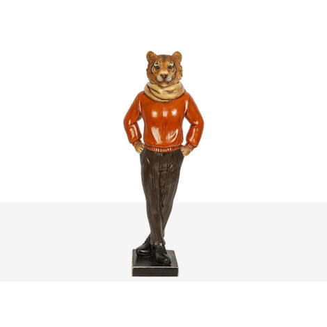Figura Decorativa Romimex Rojo Resina Tigre 14 x 37 x 10 cm