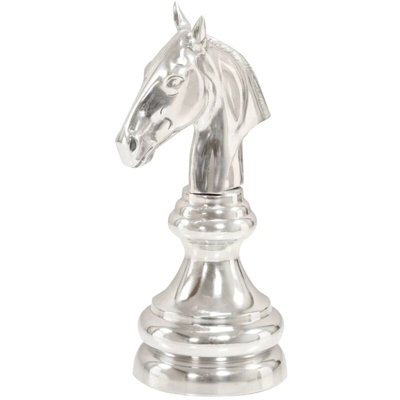 

Figura del caballo de ajedrez aluminio macizo 54 cm plateada