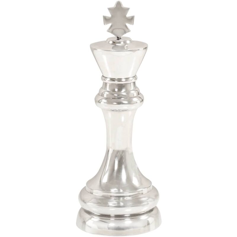 

Happyshopping - Figura del rey de ajedrez aluminio macizo 46 cm plateada