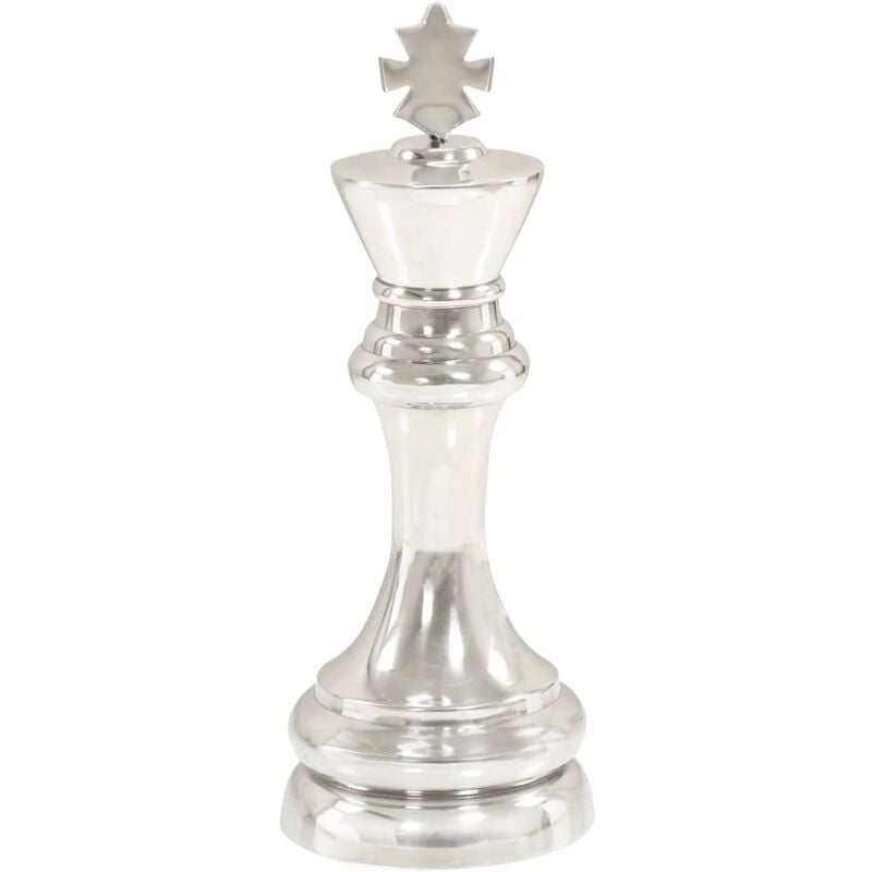 

Figura del rey de ajedrez aluminio macizo 46 cm plateada