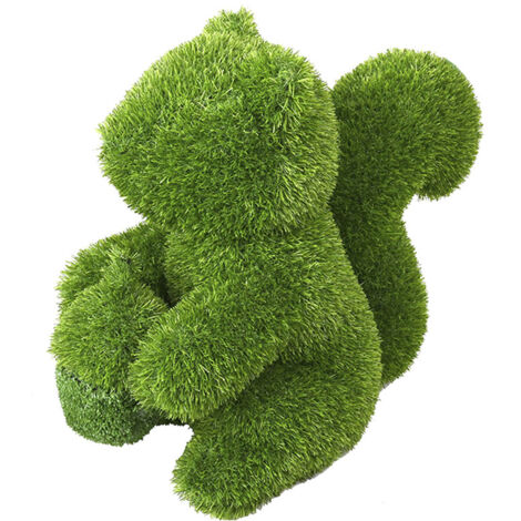 Figura di Erba Artificiale Scoiattolo 30x58x50 cm per Decorazione  Ideale per giardino, terrazza e casa
