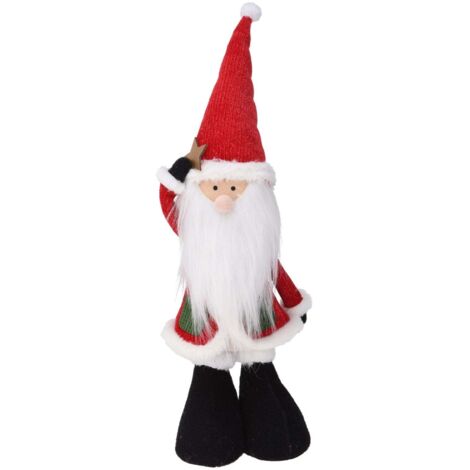 Figura di Natale in morbido tessuto rosso per decorazioni natalizie -Babbo Natale