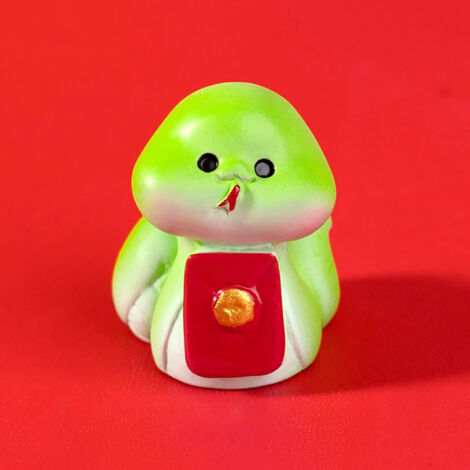 【Figura en miniatura para armar】Juego de 2 serpientes rojas como amuletos de la suerte para Año Nuevo, Modelo 2, accesorios en miniatura, decoración de escritorio