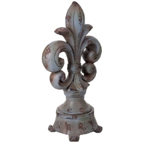 Figura flor color piedra, 34x22x63h cm