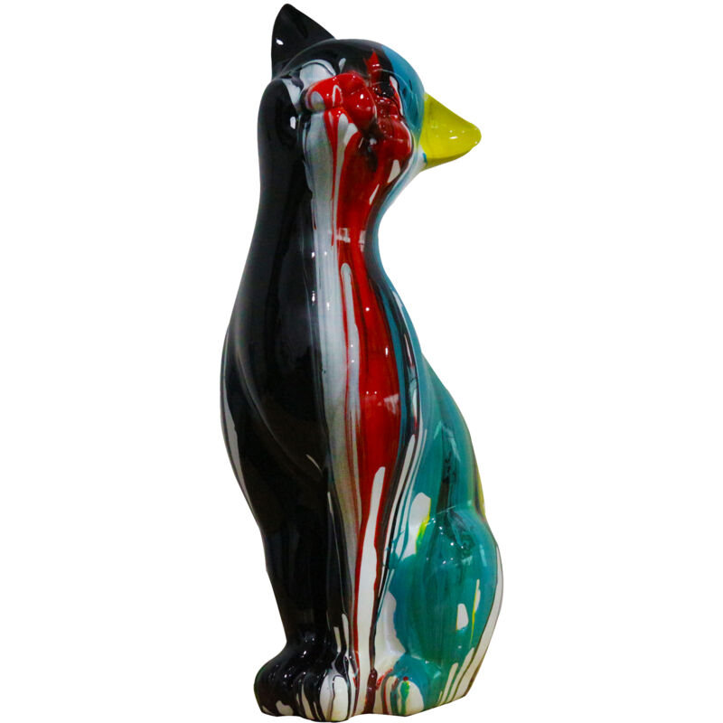 

Figura Gato Kuatéh Nanna 24x13x53 cm Negro Multicolor - 50221011416530