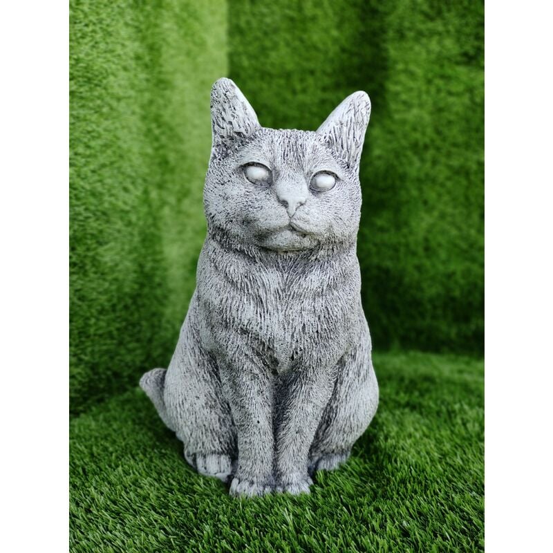 

Anaparra - Figura Gato sentado Gordito de hormigón-piedra para exterior 20x19x30cm. Gris