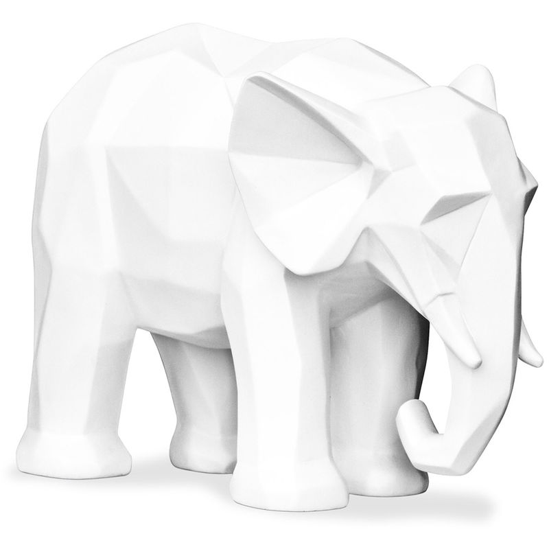 

Figura geométrica de elefante de resina Blanco Resina