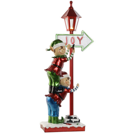 Figura Led Resina 35X28,5X81 Farola Elfo