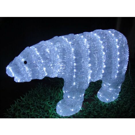 FIGURA LUMINOSA 120 LED OSITO BLANCO 60 CM
