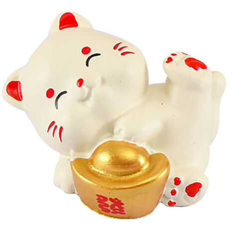 Figura miniatura de Maneki Neko para paisajes, hecha de resina, decoración para la consola del coche, regalo para el hogar.