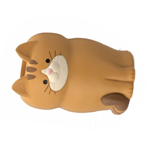 Figura multifuncional de gato: soporte para teléfono/tableta, portalápices y gafas, decoración de escritorio de resina, ocelote sentado.