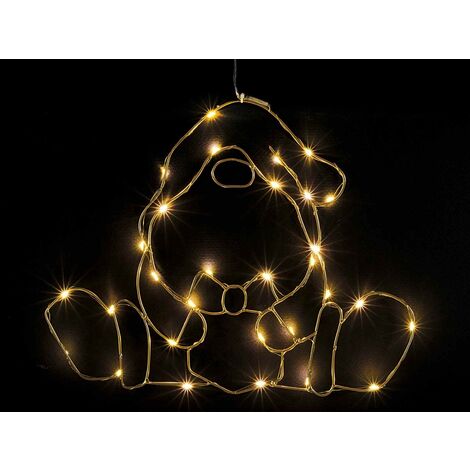 Figura Natalizia Luminosa da Appendere Babbo Natale Decorativo per Casa, Vetrine, Negozi Set da 2 Pezzi