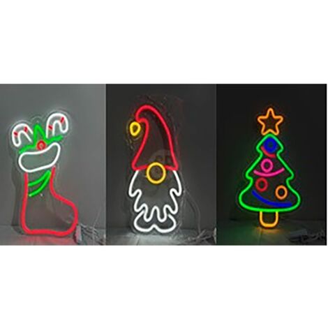 Figura navideña de neón, 3 modelos variados