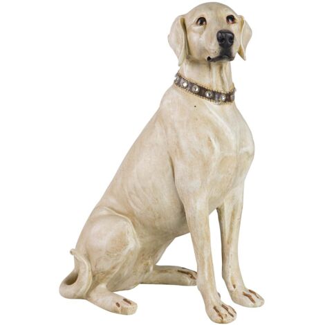 Figura Perro Labrador Resina Beige 20X29X40 Cm