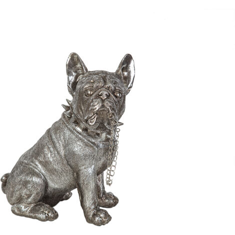 Figura Perro Resina Plateado 192305