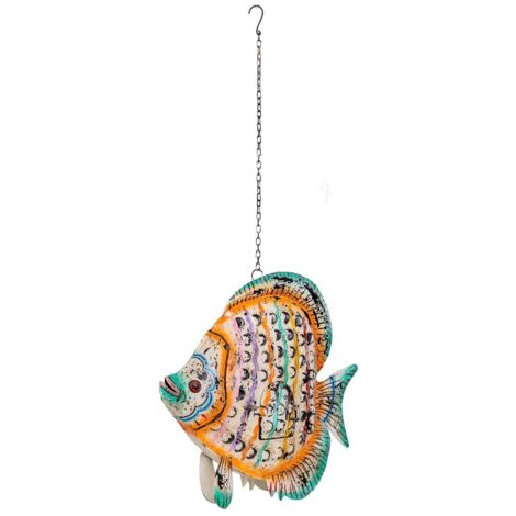 Figura pez de metal multicolor, 58x15x61h cm