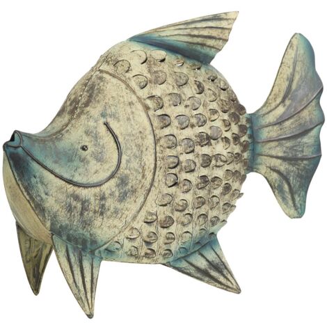 Figura Pez Metal Azul 61X19X49 Cm