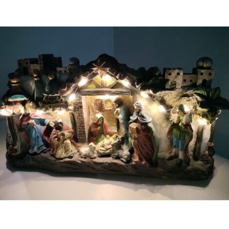 Figura Portal de Belén Iluminado LED con los 3 Reyes Magos