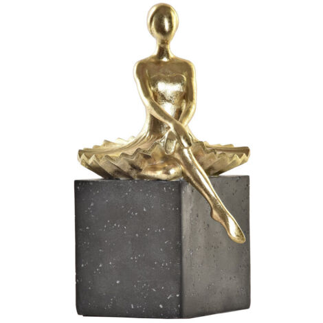 Figura Resina 21,5X23X32 Bailarina Dorado FD195221