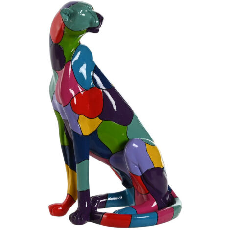 Figura Resina 25X18X41 Pantera Multicolor