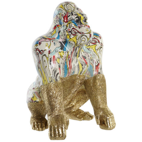 Figura Resina 28,5X26,5X41 Gorila Dorado