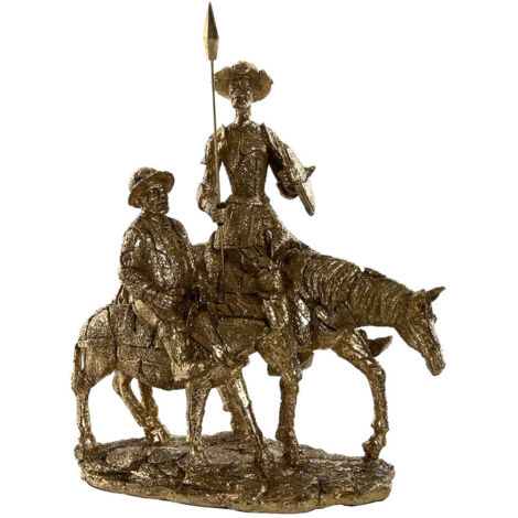 Figura Resina 29X16X34 Quijote Dorado