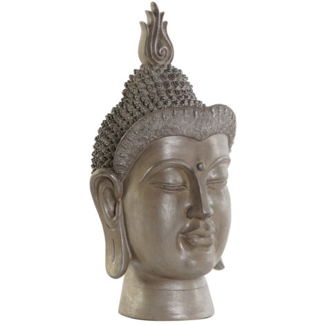 Figura Resina 30X29X58 Buda Cabeza Gris FD205579