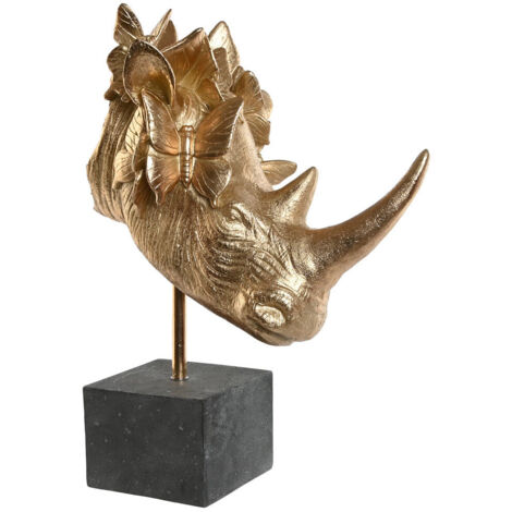 Figura Resina 33X24X43,5 Rino Dorado