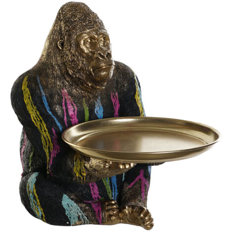 Figura Resina 38X46X50,5 Gorila Bandeja Multicolor FD205373