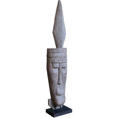 Figura Suar Hierro 27X40X200 Mascara Tribal