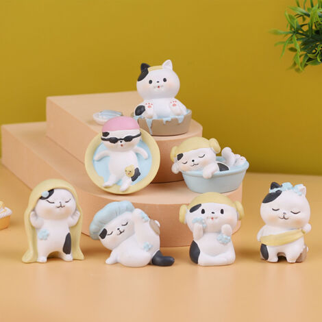 Figuras de animales en miniatura para decoración, bonitos adornos de resina con diseño de dibujos animados, 8 diseños realistas diferentes, set de regalo para el hogar, colección de 8 piezas.