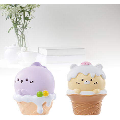 Figuras de helado en miniatura de resina [Decoración de escritorio/Regalo original] – 2 piezas/12 piezas en una caja sorpresa