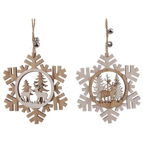 FIGURAS DE MADERA PARA ARBOL DE NAVIDAD MODELOS SURTIDOS 12x0,7x12cm