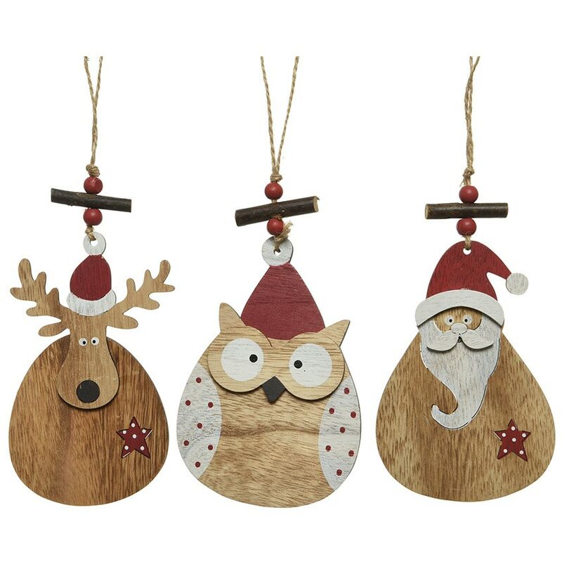 

Figuras De Madera Para Arbol De Navidad Modelos Surtidos 16X8X1Cm