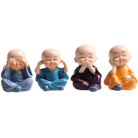 figuras de monje lindas, estatua pequeña de resina, Buda sabio de Kung Fu, adorno artesanal creativo para el hogar, la oficina, el coche, decoración de interiores, muñecas, juguete de regalo.
