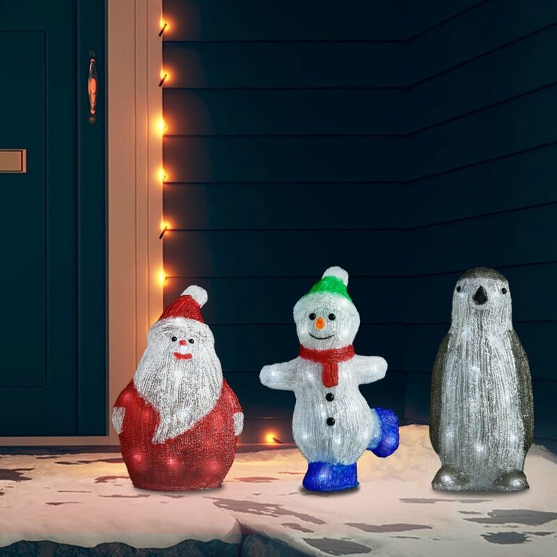 

Happyshopping - Figuras de Navidad 3 uds acrilico interior y exterior