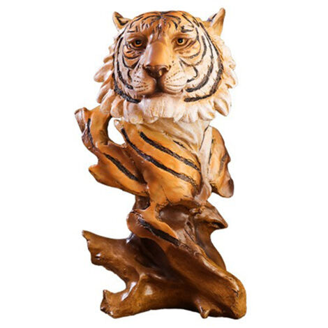 Figuras decorativas de animales: caballo, león, tigre, escultura de resina, madera dorada, modelo XXL para sala de estar, oficina, bar.