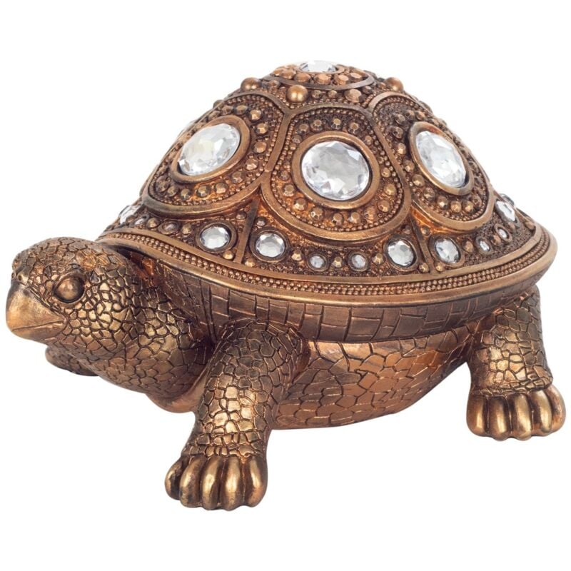 Petite figurine de tortue dorée en résine décorative pour la maison et le bureau