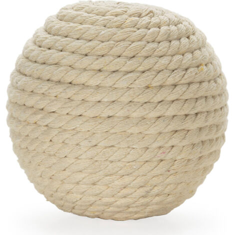 Figure décorative blanche en corde de coton élégante et tendance - Blanc naturel coton tressé