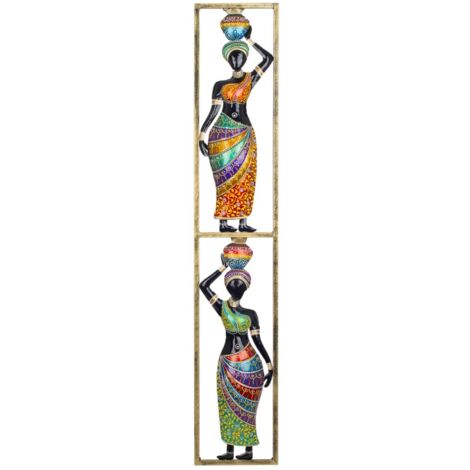 Figure di donne etniche multicolori Matka da parete per decorazione d'interni e stile africano