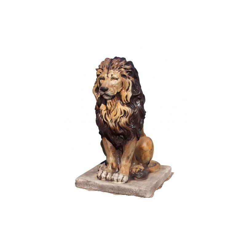 Statue LION 55cm. Pierre reconstituée - Gris