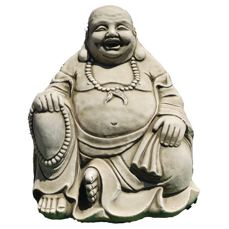 Anaparra - Estatue Bouddha Argent 38cm. Pierre reconstituée Couleur Moss