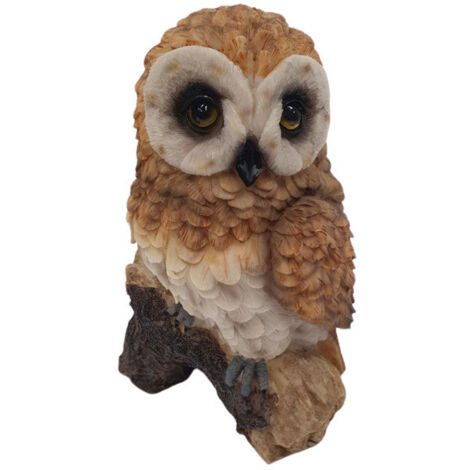 Figurendiscounter Eule auf Stamm braun Dekofigur 25x18x13,5cm Figur Polyresin