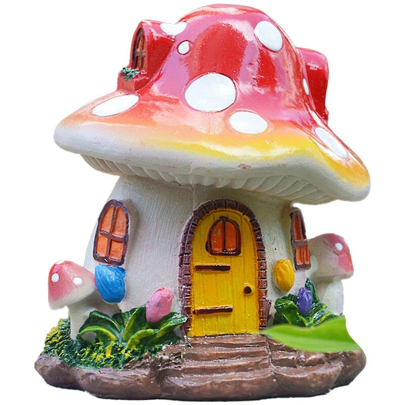 Image of Fortuneville - Figurina di fungo estetico che aggiunge vitalità Arte in resina Fai da te Ornamento per la casa dei funghi per giardino Multicolore